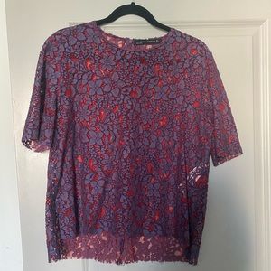 Zara Lace Floral Top